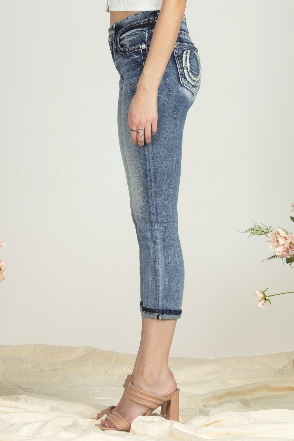 Horseshoe Blues Denim Capri