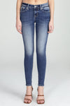 Detailed Fleur De Lis Skinny Denim