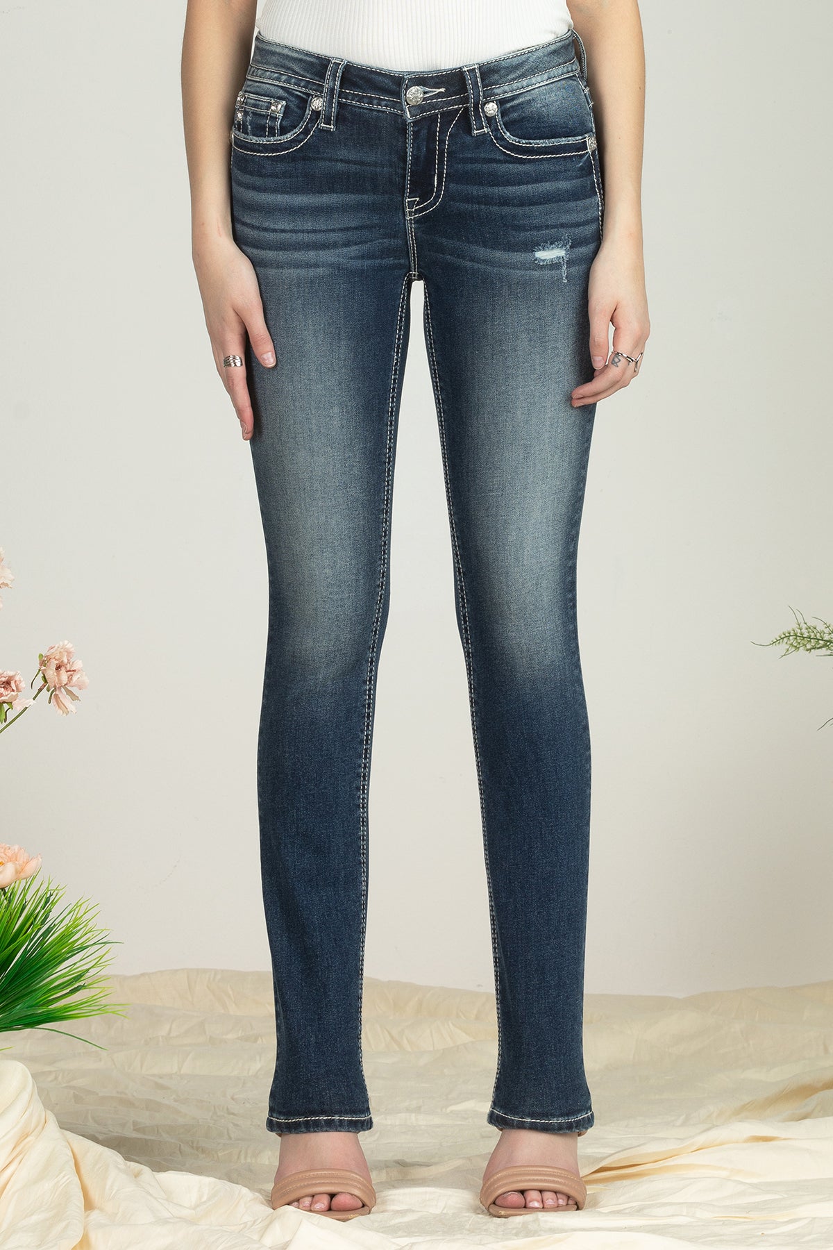 Blooming Aztec Straight Denim