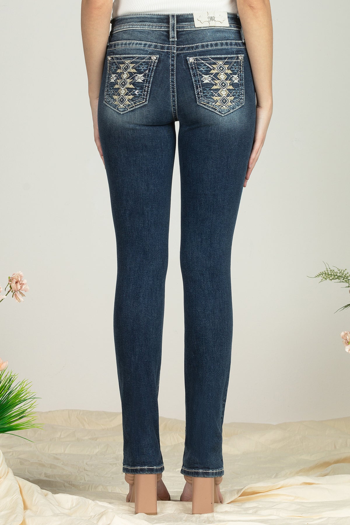 Blooming Aztec Straight Denim