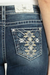 Blooming Aztec Straight Denim