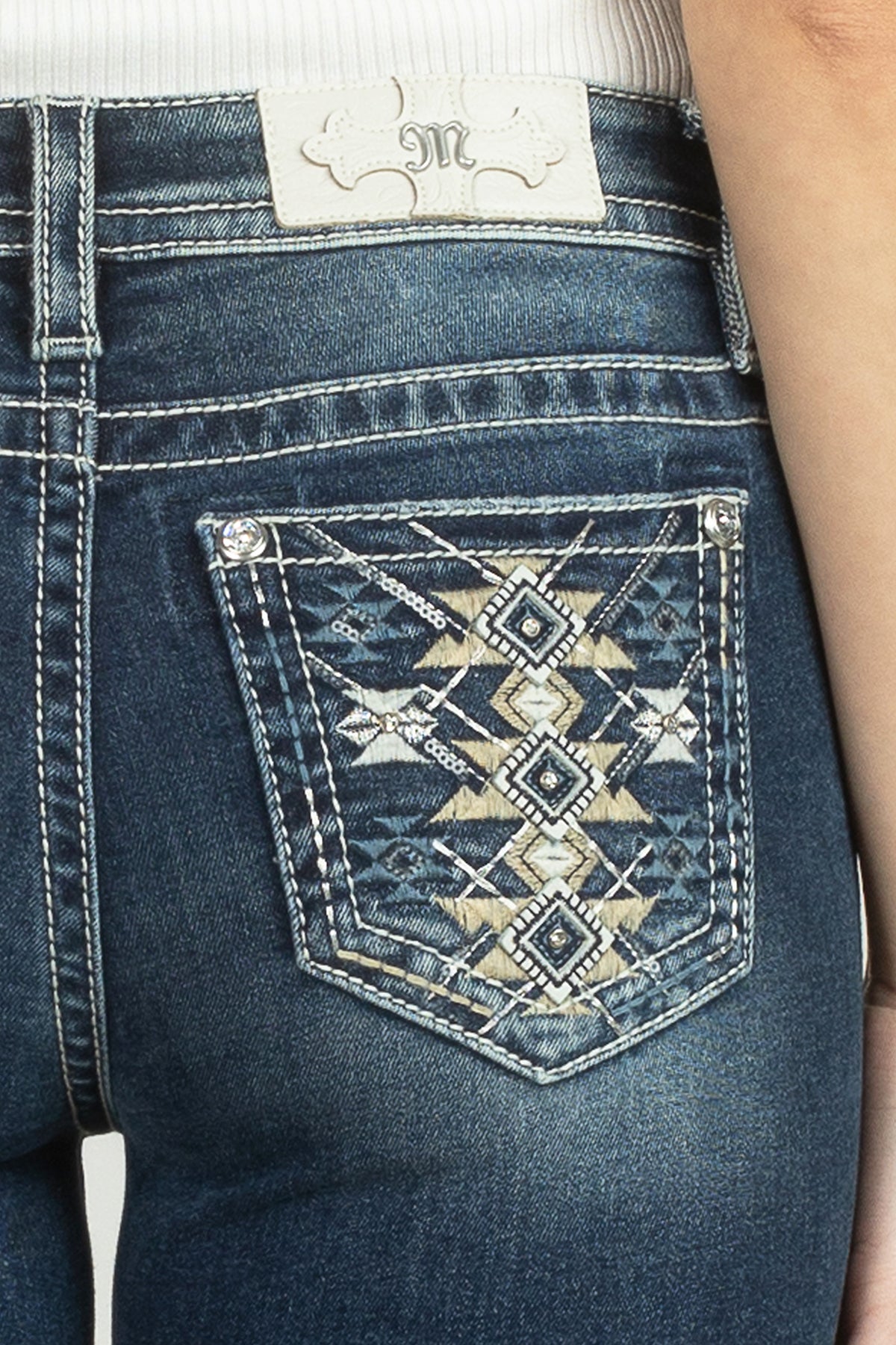 Blooming Aztec Straight Denim