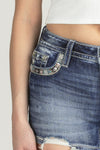 Aztec Border Denim Shorts