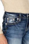 Floral Metallic Longhorn Bootcut Jeans