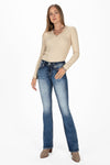 Floral Metallic Longhorn Bootcut Jeans