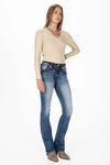 Floral Metallic Longhorn Bootcut Jeans