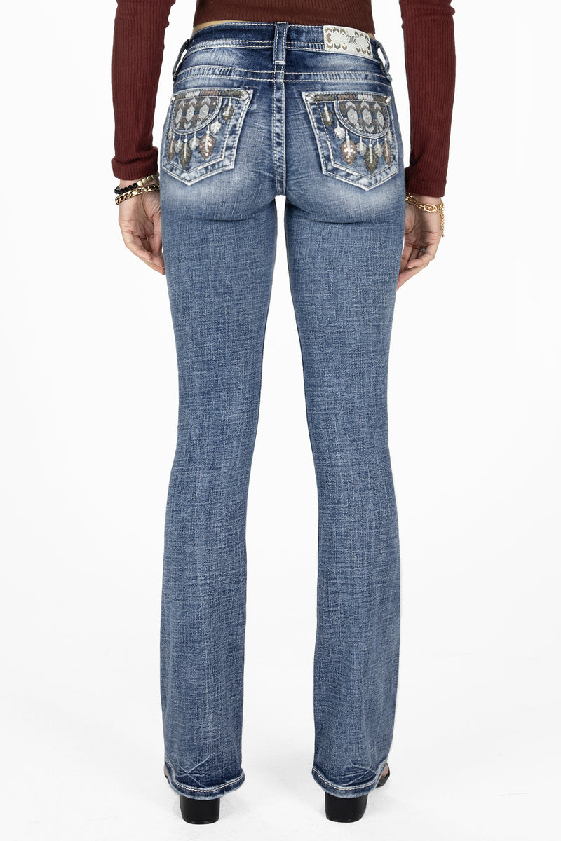 Brown Aztec Dreamcatcher Bootcut Jeans