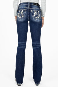 Floral Swirl Horseshoe Bootcut Jeans