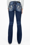 Floral Swirl Horseshoe Bootcut Jeans