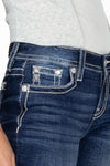 Floral Swirl Horseshoe Bootcut Jeans