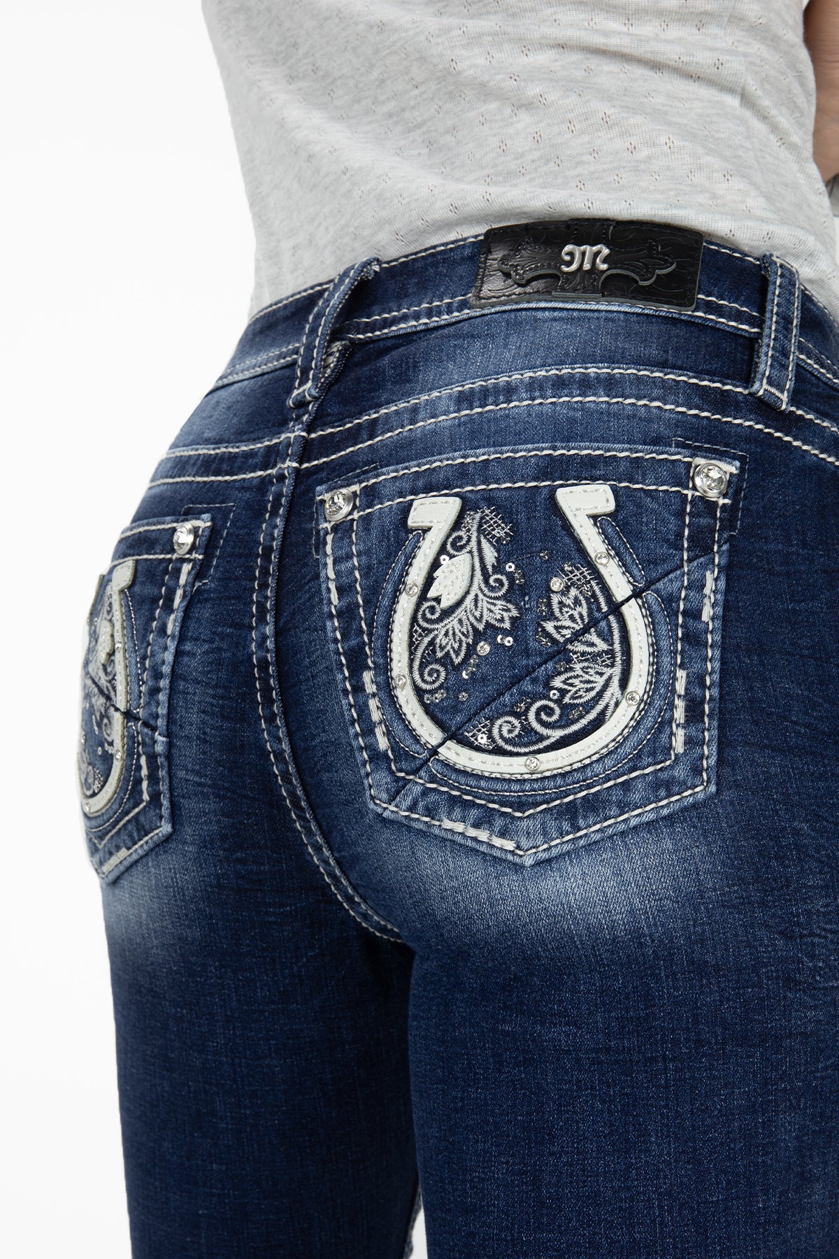 Floral Swirl Horseshoe Bootcut Jeans