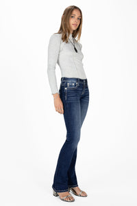 Floral Swirl Horseshoe Bootcut Jeans
