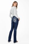 Floral Swirl Horseshoe Bootcut Jeans
