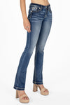 Shadow Floral Horseshoe Bootcut Jeans