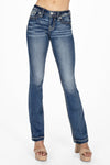 Shadow Floral Horseshoe Bootcut Jeans