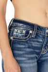 Shadow Floral Horseshoe Bootcut Jeans