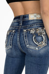 Shadow Floral Horseshoe Bootcut Jeans
