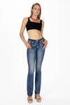 Shadow Floral Horseshoe Bootcut Jeans