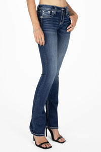 Turquoise Peacock Bootcut Jeans