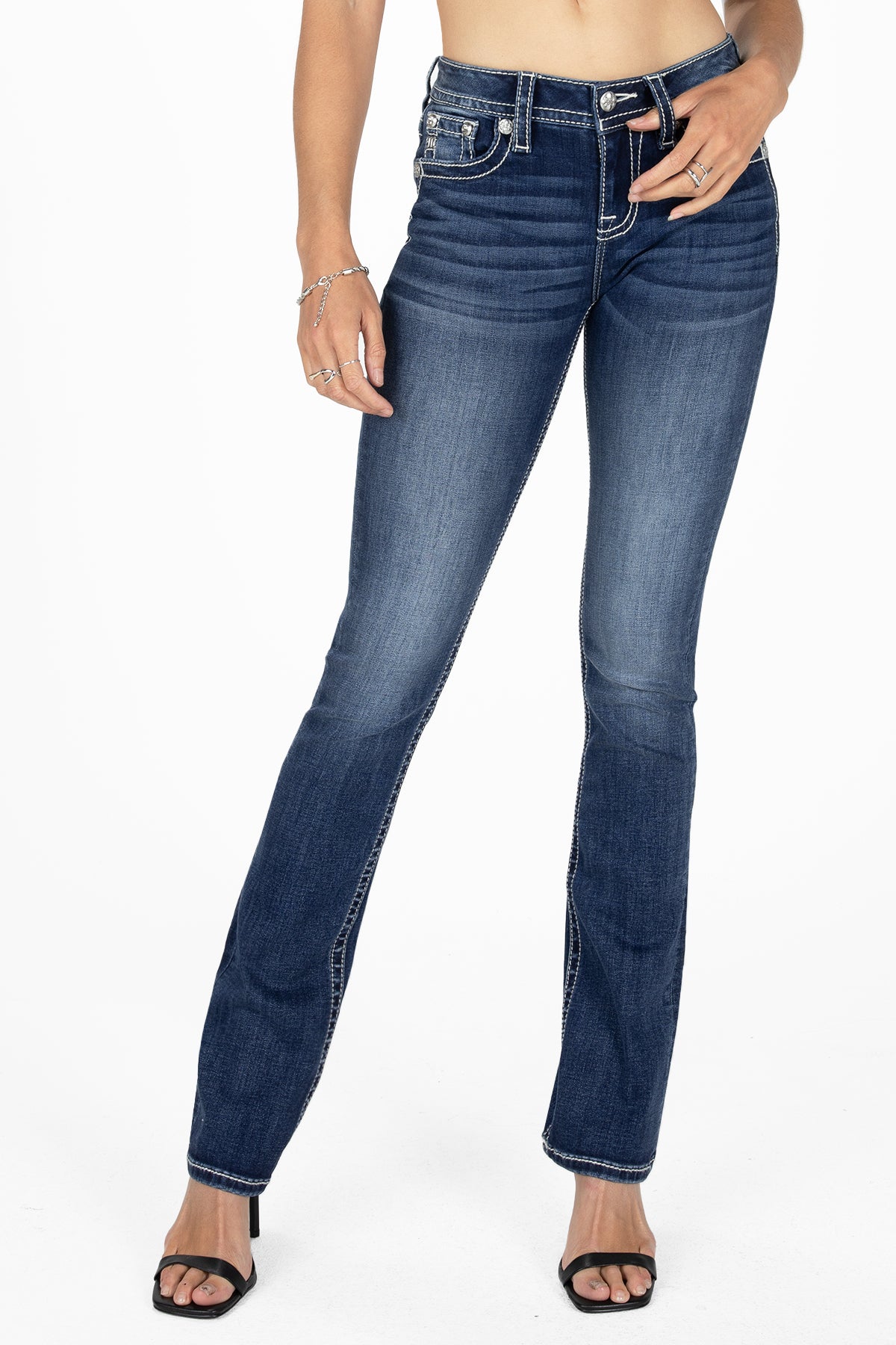Turquoise Peacock Bootcut Jeans