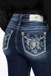 Laser Leaves Longhorn Bootcut Jeans