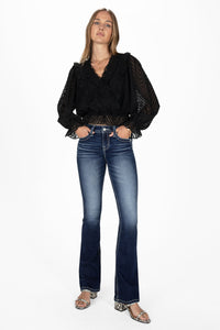 Laser Leaves Longhorn Bootcut Jeans