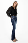 Laser Leaves Longhorn Bootcut Jeans