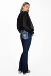 Laser Leaves Longhorn Bootcut Jeans