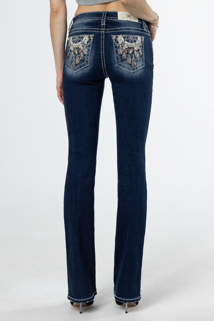 denim hazel feathers bootcut jeans design