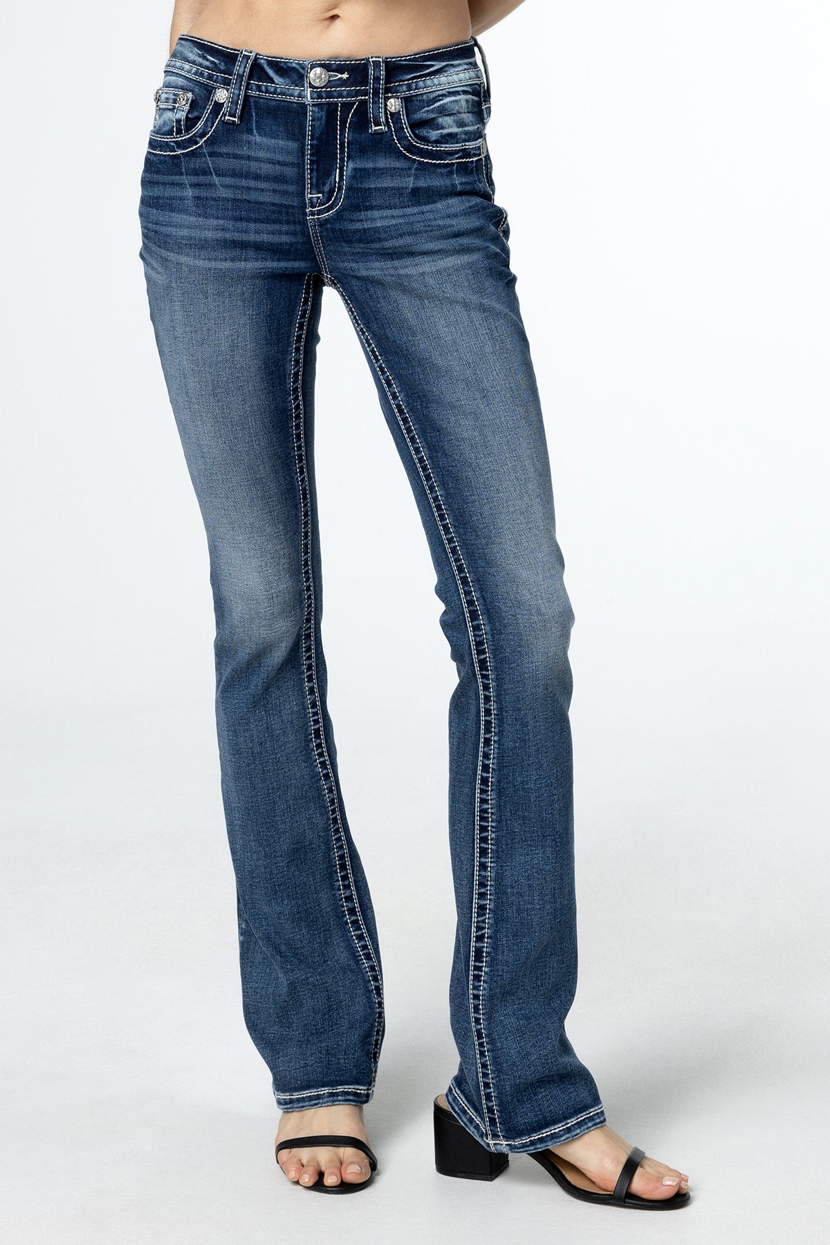 Aztec Dreams Bootcut Jeans Only Med/Dark Wash Miss Me