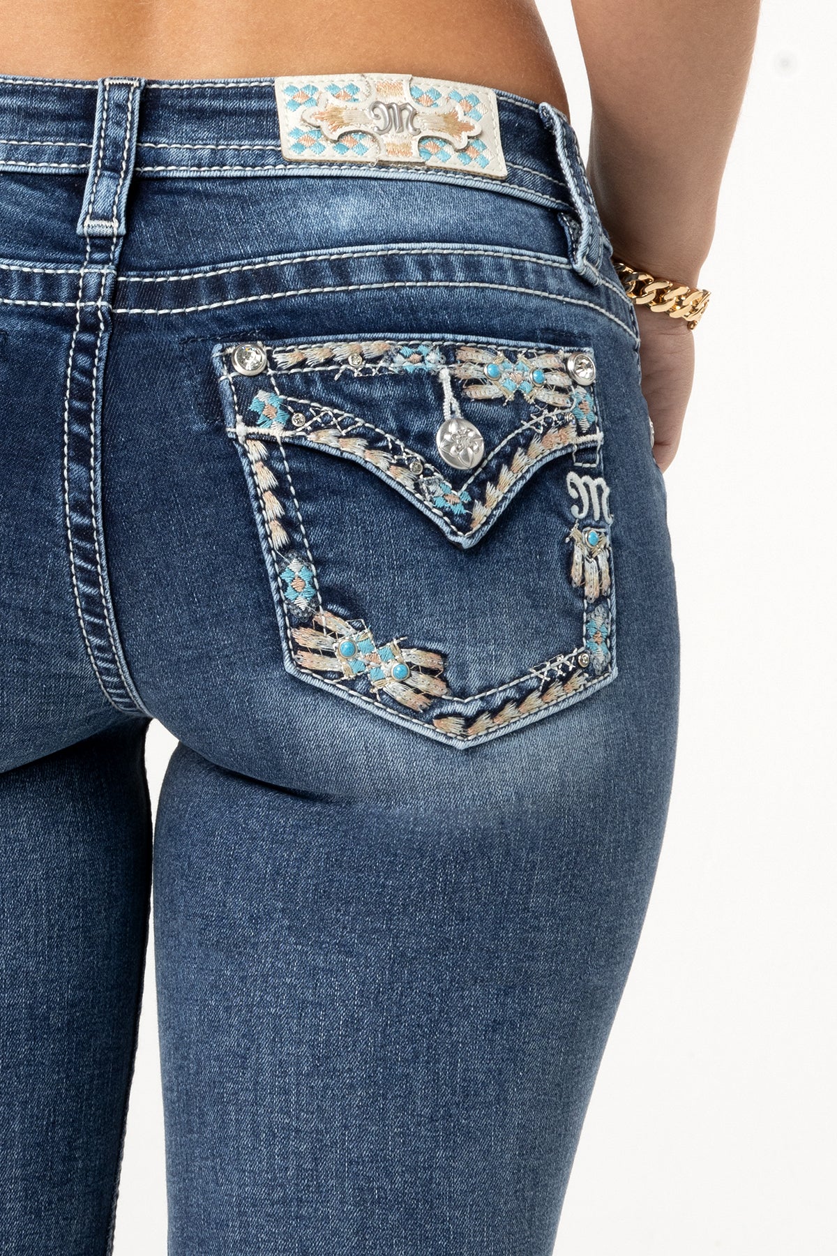Aqua Topaz Bootcut Jeans | Only $119.00 | Med/Dark Wash