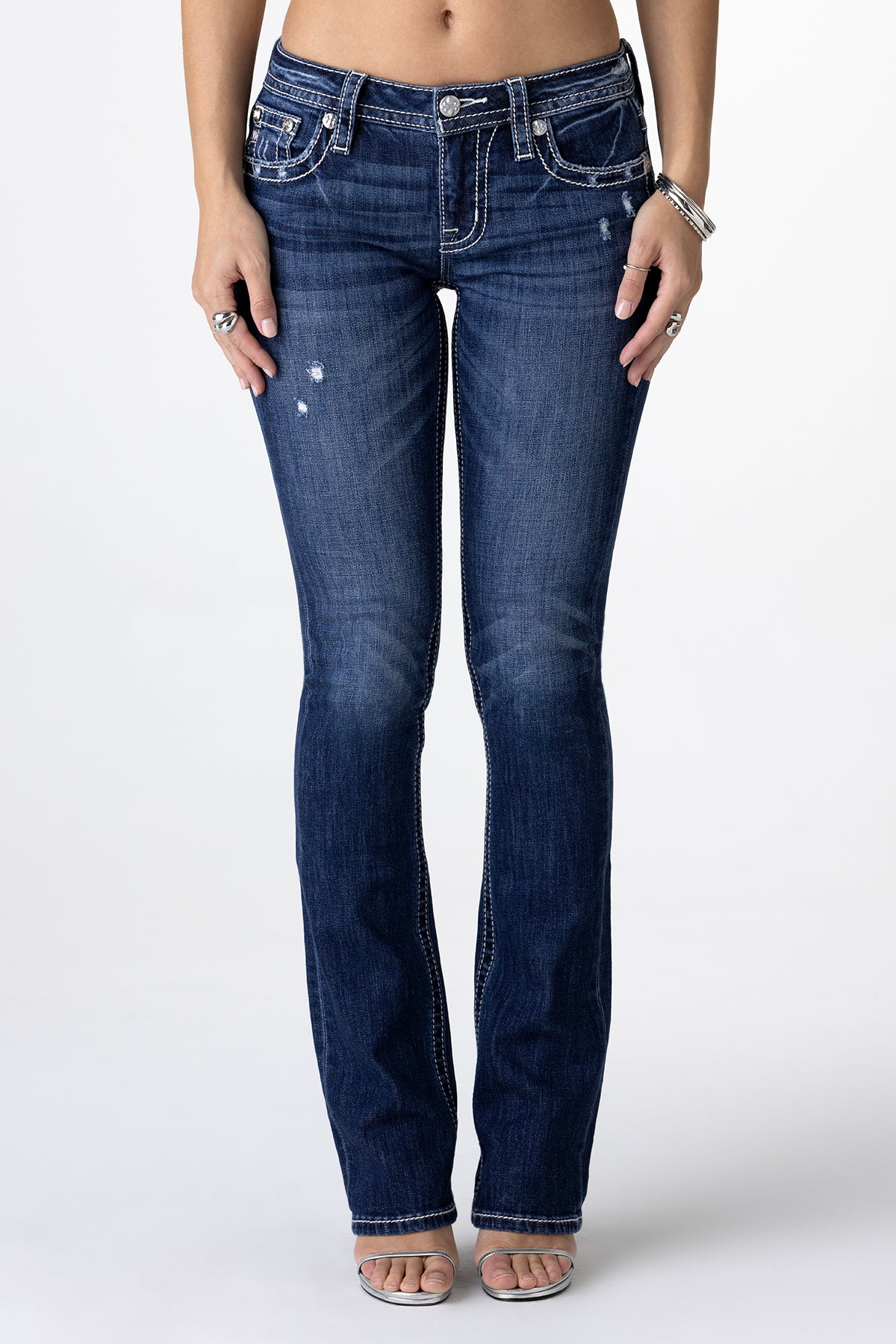 Delilah Slim Bootcut Jeans Only Med/Dark Wash Miss Me