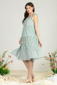 Dotted Diamond Tiered Ruffle Dress