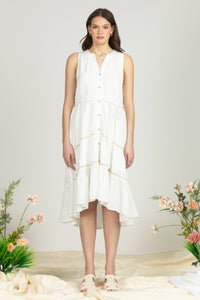 Sleeveless Button Down Midi Dress