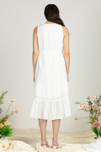 Sleeveless Button Down Midi Dress