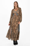 Flowy Printed Maxi Dress with Slits