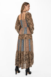 Flowy Printed Maxi Dress with Slits