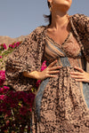 Flowy Printed Maxi Dress with Slits