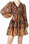 Mixed Floral Pattern Mini Dress