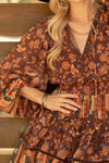 Mixed Floral Pattern Mini Dress