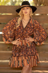 Mixed Floral Pattern Mini Dress