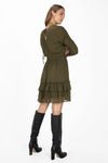 Moss Green Ruched Mini Dress