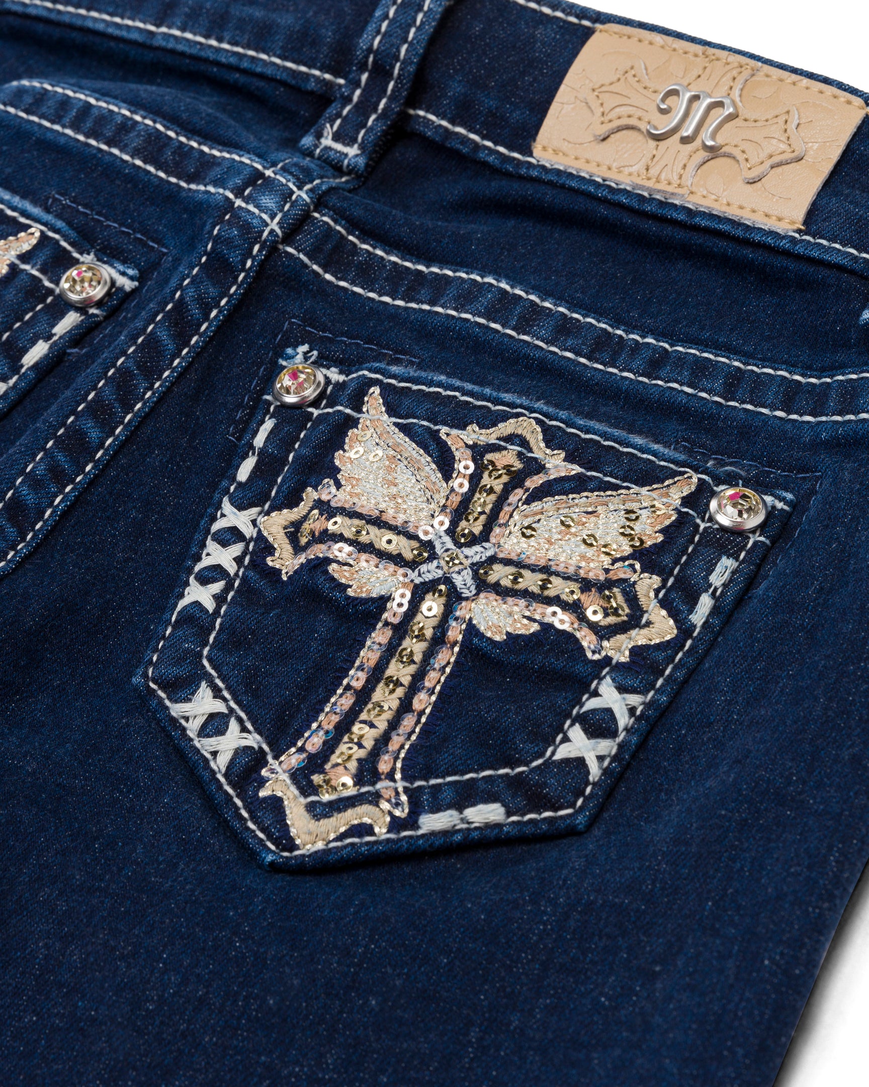 Girls Lana Cross Bootcut Jeans | Only $74.80 | Dark Wash
