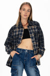 Navy Plaid Button Up