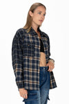 Navy Plaid Button Up