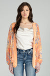 Multi Printed Chiffon Crochet Cardigan