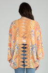 Multi Printed Chiffon Crochet Cardigan