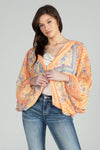 Multi Printed Chiffon Crochet Cardigan
