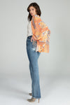 Multi Printed Chiffon Crochet Cardigan