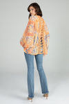 Multi Printed Chiffon Crochet Cardigan